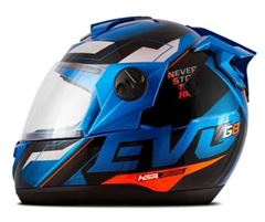 CAPACETE EVOLUTION G8 60 AZUL/LARANJA