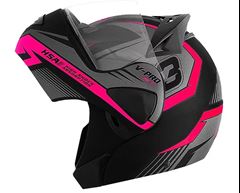 CAPACETE V-PRO JET 3 60 CINZA/ROSA